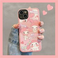 เคสหลังโทรศัพท์ซิลิโคนแบบนิ่มลายการ์ตูนน่ารัก My Melody เคสโทรศัพท์มือถือสำหรับ iPhone 14 Pro Max 13 Pro Max ฝาครอบด้านหลังสำหรับ iPhone 12 Pro Max 11