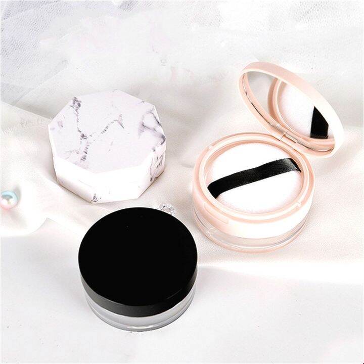 Empty Puff Boxes Loose Powder Container Sifter Reusable Round Shape