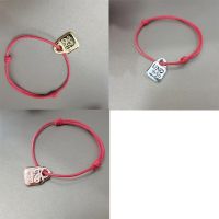 European and American Original Fashion Electroplating 925 Silver Red Rope Three-color Lock Simple Bracelet Bless Jewelry Gift Charms and Charm Bracele