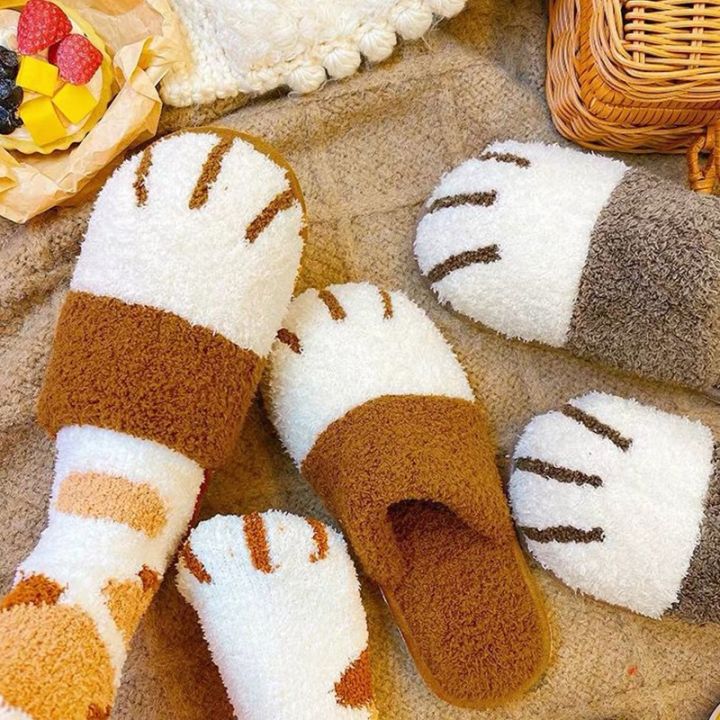 comwarm-winter-warm-plush-slippers-cute-cat-paw-designer-house-women-fur-slippers-floor-mute-bedroom-lovers-indoor-fluffy-shoes