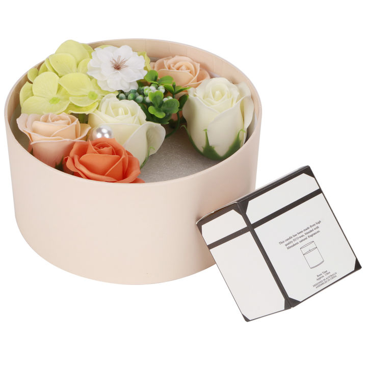 กล่องกลีบดอกไม้อาบน้ำดอกไม้ประดิษฐ์สบู่ดอกกุหลาบดอกไม้เทียนหอมของขวัญวันวาเลนไทน์งานแต่งงานสีเขียว