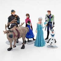 6 Pcs/Set Frozen Princess Anna Elsa Kristoff Sven Olaf PVC Action Figures Model Dolls Collection Birthday Gift Toys 6-11cm