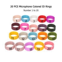 20 PCS ไมโครโฟนสีแหวน ID หมายเลข1ถึง20 Multicolor Soft แหวนซิลิโคนสำหรับโดดเด่นที่แตกต่างกันไมโครโฟน (สีสุ่ม)