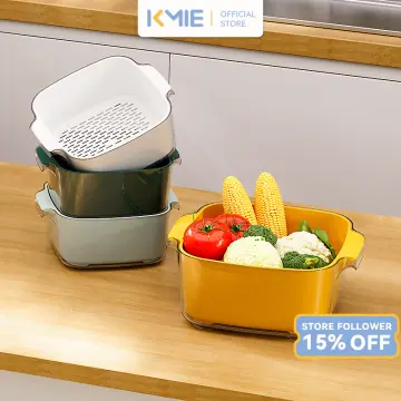 1pc Vegetable Salad Spinner & Dehydrator With Double Layers & Draining  Basket For Kitchen Use