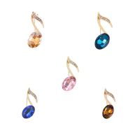 Rhinestone Music Note Brooches for Women 5 -Color Opal Badges On Backpack Bag Brooches On Suit Clothes Lapel Pins Jewelry