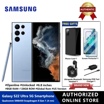 SAMSUNG Galaxy S22 Ultra Cell Phone, Factory Unlocked Android Smartphone,  128GB, 8K Camera, Brightest Display Screen, S Pen, Long Battery Life, Fast