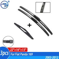 Wiper Front &amp; Rear Wiper Blades Set For Fiat Panda 169 2003-2012 2011 2010 2009 2008 2007 2006 Windshield Windscreen 22"16"13"