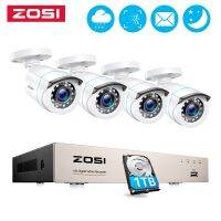 ZOSI H.265ระบบ CCTV 8CH + 5MP Lite HD-TVI ชุด DVR 1080P 2MP ความปลอดภัยในบ้านกล้องการมองเห็นได้ในเวลากลางคืนกลางแจ้งชุดสอดแนมวิดีโอ