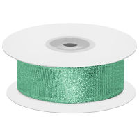 ริบบิ้น Brocade (1,2 Cm * 22,85 M) Shimmering Glitter,Green Turquoise,Metallic,1 PCs