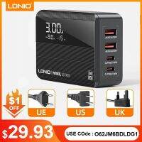 LDNIO Gan อะแดปเตอร์ชาร์จเร็ว PD 100W ชนิด C สำหรับเดสก์ท็อปแล็ปท็อปแมคบุ๊คที่ชาร์จโทรศัพท์มือถือ4พอร์ต