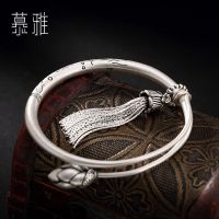 ☌⊙✑  bracelet S990 ms Pisces lotus tassel fine open hand