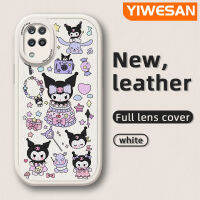 YIWESAN เคส F12ปลอกสำหรับ Samsung A12 5G A12 4G,เคสโทรศัพท์หนังนิ่มลายการ์ตูนน่ารักเค้กสีม่วงดีไซน์ใหม่ปกป้องกล้องกันกระแทกกันการลื่นไถลมีสีเคสนิ่มกันแรงเสียดทาน