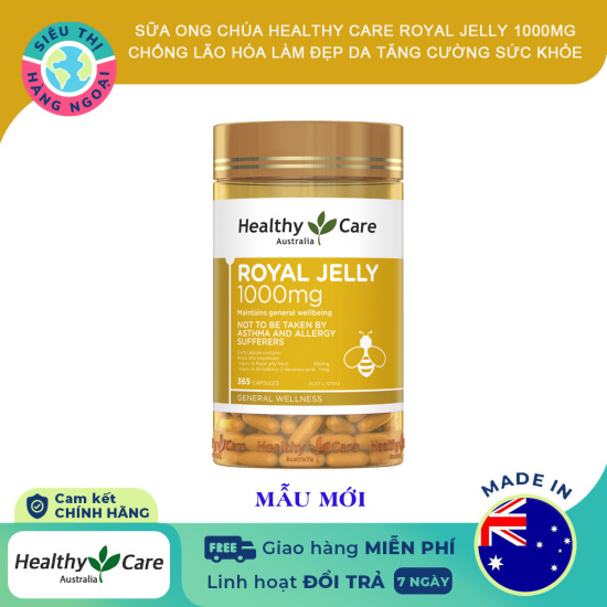 Sữa ong chúa healthy care 1000mg 365 viên duy trì sắc đẹp trẻ hóa an thần - ảnh sản phẩm 1