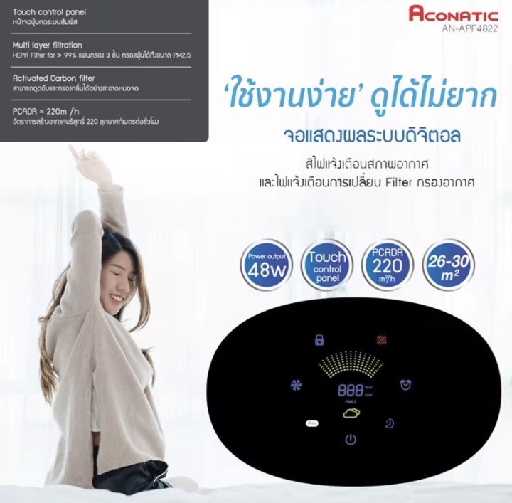 เครื่องฟอกอากาศ-aconatic-รุ่น-an-apf4822-ขนาด-30-ตร-ม-รับประกันสินค้า-1-ปี