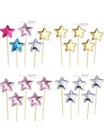 ❈○﹍ Pu pentagram baking happy birthday cake decoration inserted card furnishing articles toothpick the red face stars dessert plug-in