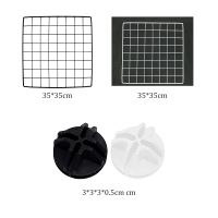 【YF】 10pcs Grid Wall Buckle Hanging Modern Home Decoration Iron Mesh Full Circle Art Photo Display Stand Postcard Shelf