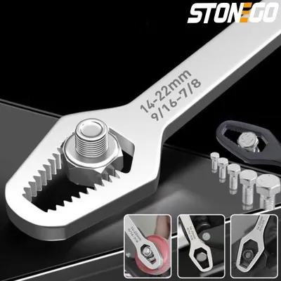 STONEGO 1PC Chromium Vanadium Steel Double Ended Wrench 8 22mm Universal Spanner Screw Nuts Wrenches Hand Tools