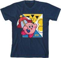 Kirby Parasol Food Collage Boys Navy Blue Tshirt