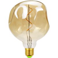 [HOT QQZIWWUJJWG 104] TIANFAN หลอดไฟ Led Vintage G125 Big Globe Stone Spiral Filament 4W Dimmanble 220/240V E27 Super Yellow Warm