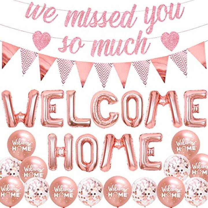 Joymemo Welcome Home Decorations We Missed You So Much Decorations Rose 