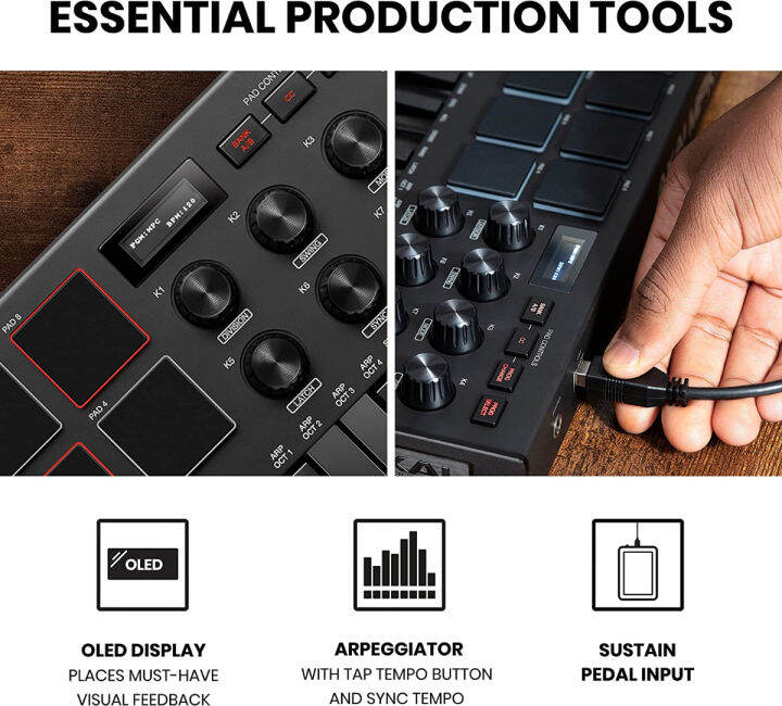 akai-professional-mpk-mini-mk3-25-key-usb-midi-keyboard-controller-with-8-backlit-drum-pads-8-knobs-and-music-production-software-included-black