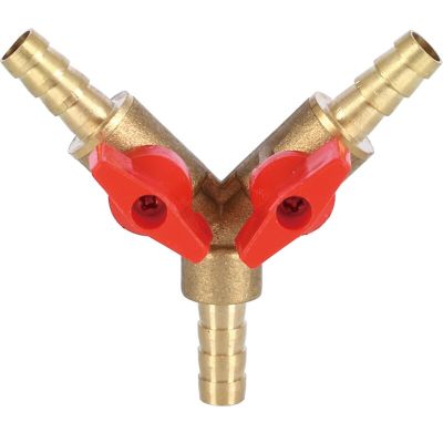 6mm10mm Hose Barb Y Shaped Three Way Brass Shut Off Ball Valve Pipe Fitting Connector Adapter For Fuel Gas Water Oil Air 1 Pc Plumbing Valves