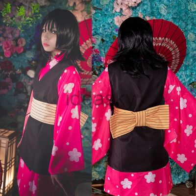 Anime Kimetsu No Yaiba Makomo Demon Slayer Cosplay Costume Women Kids Girls Kimono Uniform Mask Wig Shoes Halloween Party Suit