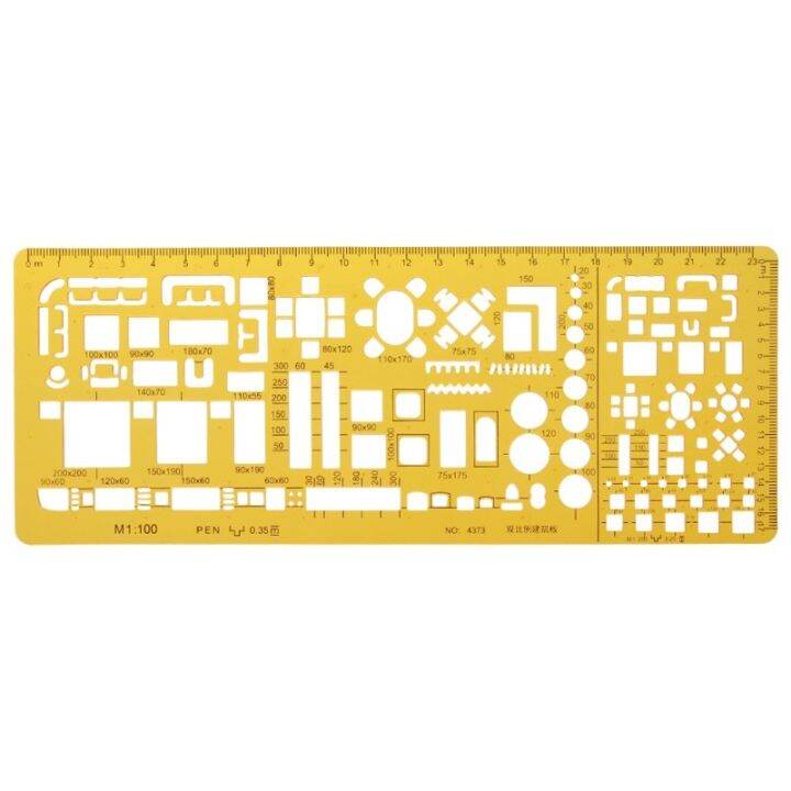 ₪♠ Professional Architectural Template Ruler Drawings Stencil Measuring ...
