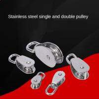 1 Pc Double Wheel M75 Stainless Steel Pulley Lifting Traveling Wire Traction Rope Load 800kg