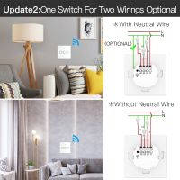 Wall White Touch Light Switch ZigBee EU No Neutral Capacitor Required 1 2 3 Gang Tuya Smart Life Works With Alexa Home