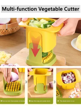 2-in-1 Vegetable Chopper Dicing Slitting Tool Hand Pressure Potato