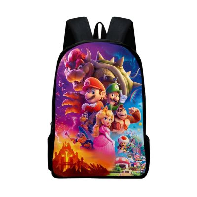 3D New Childrens Super Mario Bros. Movie School Bag Primary School Anime Mario Backpack Backpack