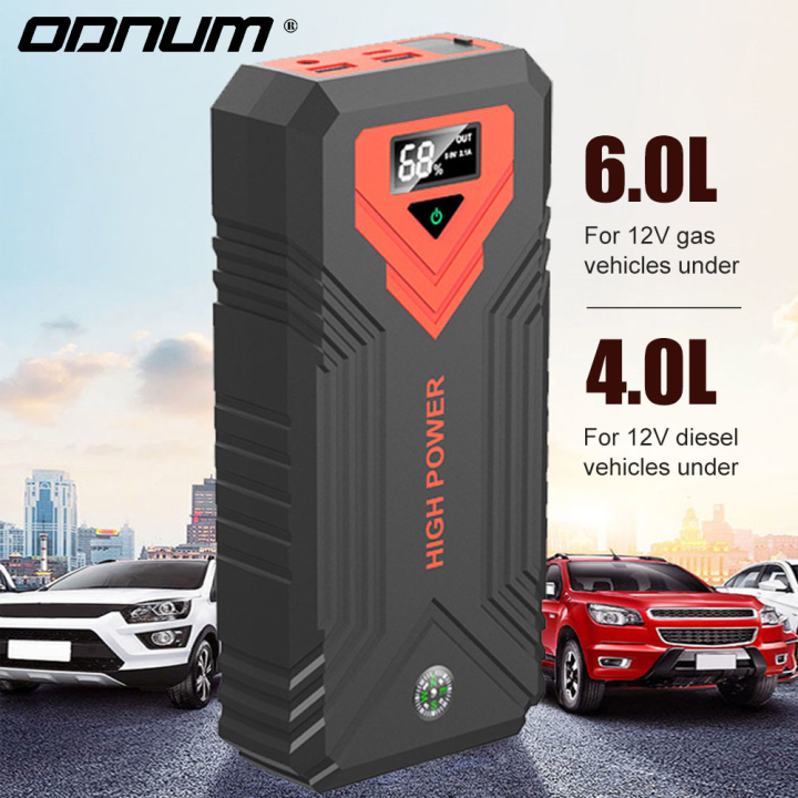 ODNUM 20000mAh 1600A Car Battery Jump Starter Portable USB Fast Charger ...