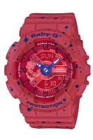 Casio  BABY G นาฬิกาข้อมือผู้หญิง สายเรซิ่น รุ่น BA-110,BA-110ST-4A - สีแดง