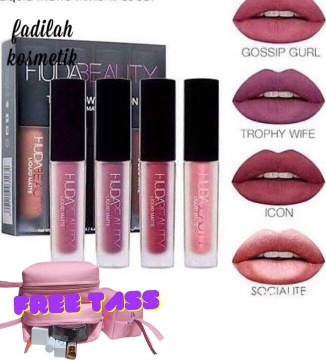 Lipstik Huda Beauty 4 pcs / Paket Lipstik Huda 4pcs / Paket Lipcrim