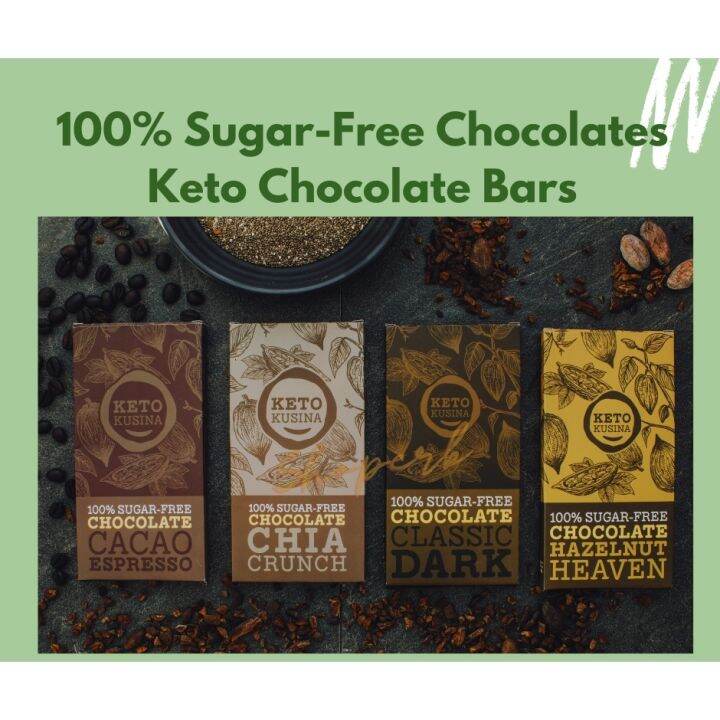 Keto Kusina CHOCOLATE BARS 100 Sugar Free KETO Friendly VEGAN Friendly Dairy Free Lazada PH