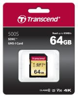 SDXC 64GB : SD Card :(R max 95MB/s / W max 65MB/s)TS64GSDC500S : Transcend - รับประกัน 5 ปี - มีใบกำกับภาษี