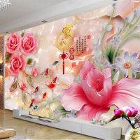 [hot]Custom Mural Wallpaper 3D Stereo Magnolia Rose Flowers Oil Painting Living Room Bedroom Study Home Decor Classic Wall Papers 3 D