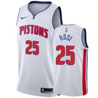 Top-quality Basketball Mens Jersey Detroit Pistons 25 Derrick Rose Hot Pressing Jerseys White