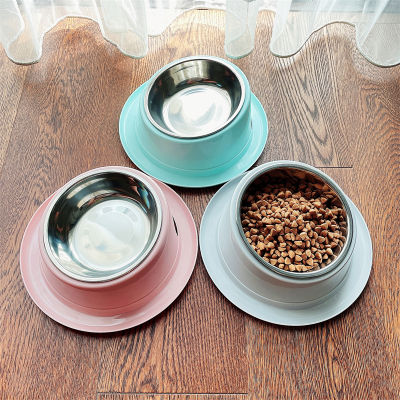 Feeding Bowl Stainless Steel Anti-slip Cat Dog Food Bowl Tilted 15 ° Healthy Eating Bowl