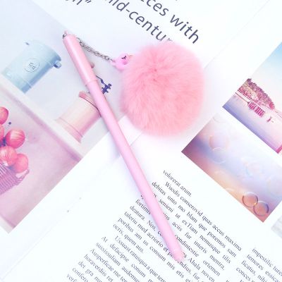 UnicornFlamingo Pendant Gel Pen Ink Pen Warm Pom Pom Ball Stationery Gift