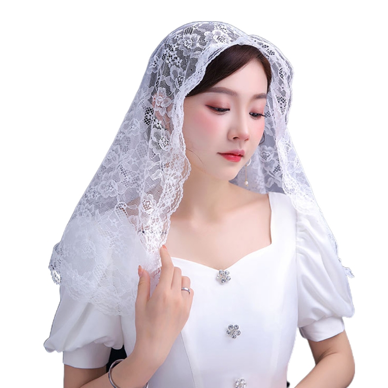 Pamor Spanish Style Lace Traditional Vintage Inspired Infinity Shape Mantilla Veil Latin Mass Head Covering 