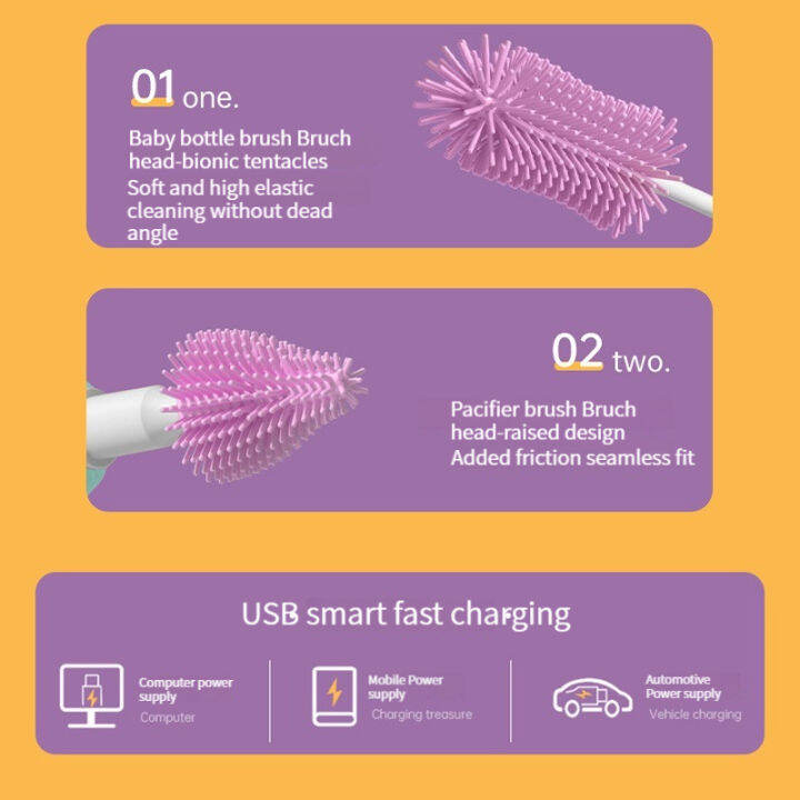 hamshmoc-แปรงล้างขวดปราศจากบีพีเอสำหรับเด็กไฟฟ้าที่ถอดออกได้ชาร์จ-usb-มือฟรีขวดจุกแปรงความร้อนมืออาชีพมุมไม่ตายอุปกรณ์ทำความสะอาดไฟฟ้า