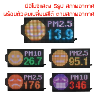 เครื่องวัดฝุ่น PM2.5 Indoor เครื่องวัดค่าฝุ่น PM 2.5 Detector PM10 Air Quality Monitor แบบติดผนัง มีอีโมจิปรับตามสภาพอากาศ พร้อมตัวเลขเปลี่ยนสีได้