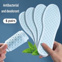 ✤﹍ 5 Pairs Deodorant Insoles Light Weight Shoes Pads Absorb-Sweat Breathable Bamboo Charcoal Thin Sports Insoles for Men Women