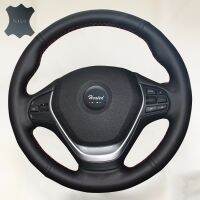 Nappa Genuine leather steering wheel cover for BMW F30 320i 328i 320d F20 id on the steering wheel