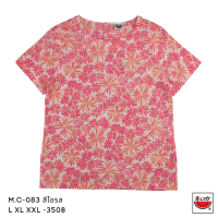 เสื้อแตงโม (SUIKA) - เสื้อผ้าป่านมัสลิน คอปาดกระดุมหลัง 3 เม็ด แขนสั้น  (M.C-083)