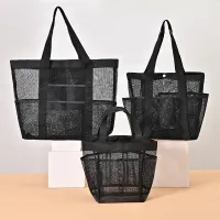 Oversized Mesh Wash Bag Portable Shower Pocket Bathroom Travel Beach Tote Bags Durable Shoes Towerls Sundries Net OrganizersShoe Bags