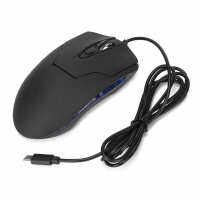 Type C Wired Mouse with Blue Backlit Ergonomic Multimedia Keys 800 1200 1600 2400 Adjustable DPI Gaming Mouse for Desktop Laptop