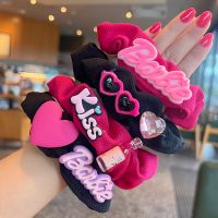 GROAN สีทึบทึบ ตุ๊กตาบาร์บี้ scrunchie อีลาสติก แฟชั่นสำหรับผู้หญิง เชือกมัดผม ที่มัดผม อุปกรณ์เสริมผม ยางรัดผม สำหรับผู้หญิง